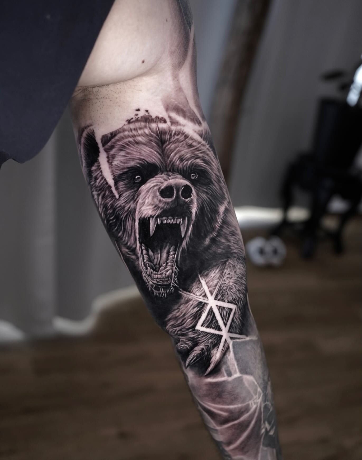 Roaring Bear Nordic Tattoo Tattoo Design