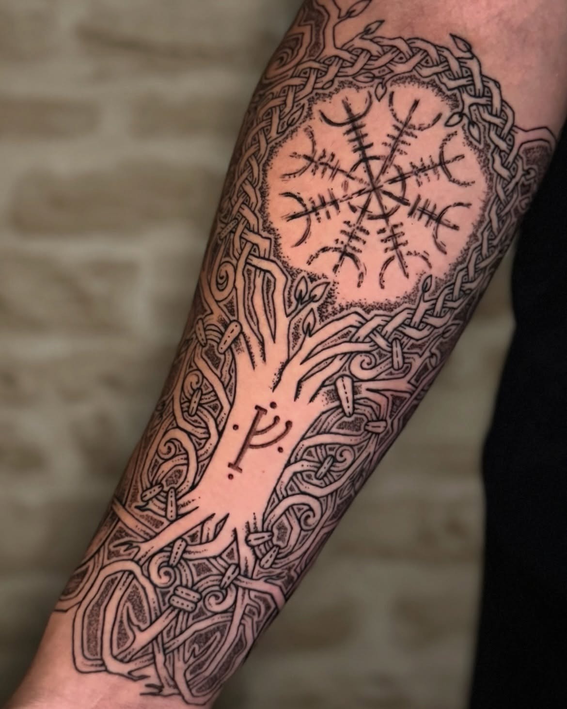 Yggdrasil and Helm of Awe Nordic Tattoo Tattoo Design