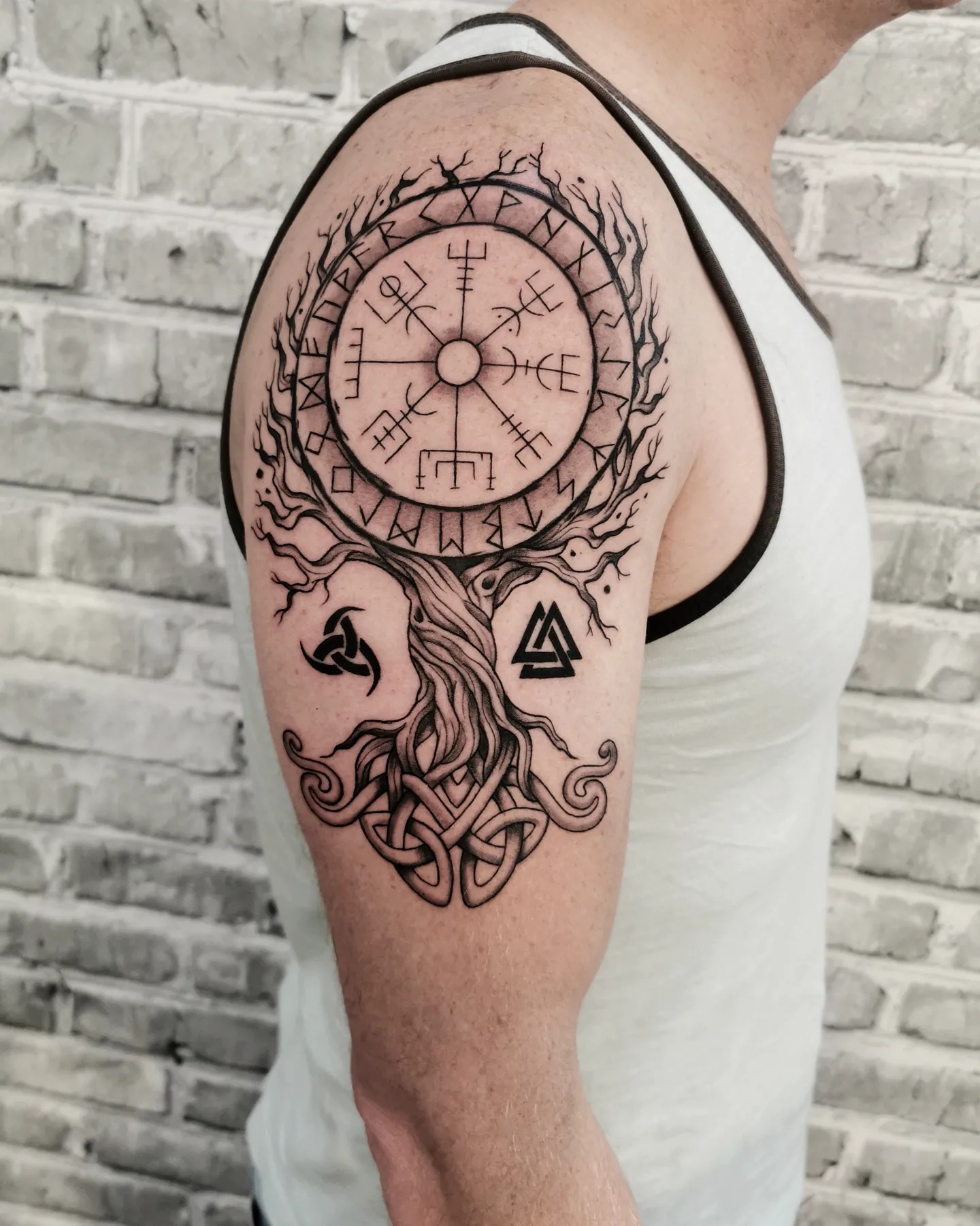 Yggdrasil and Vegvisir Nordic Tattoo Tattoo Design