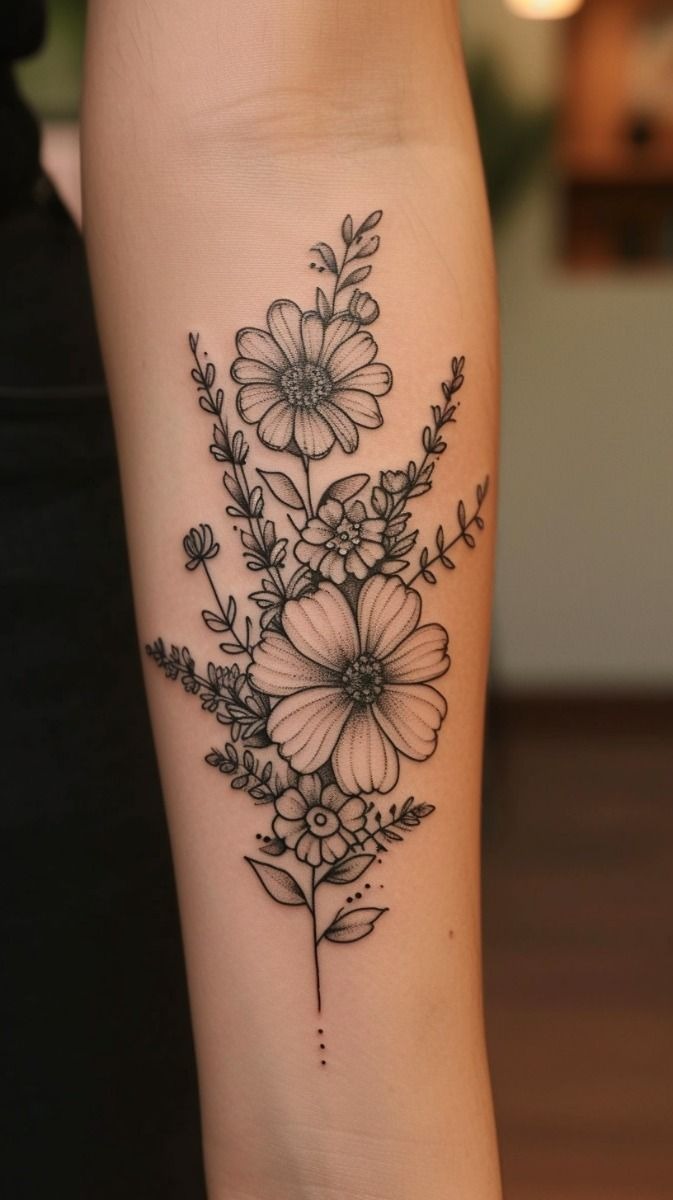Dotwork Cosmos-Inspired Composition, a tattoo design rendered in dotwork.