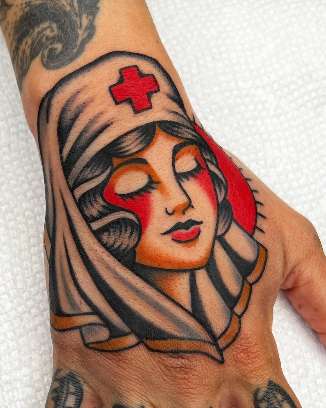 A vintage nurse tattoo with a classic touch Tattoo Design