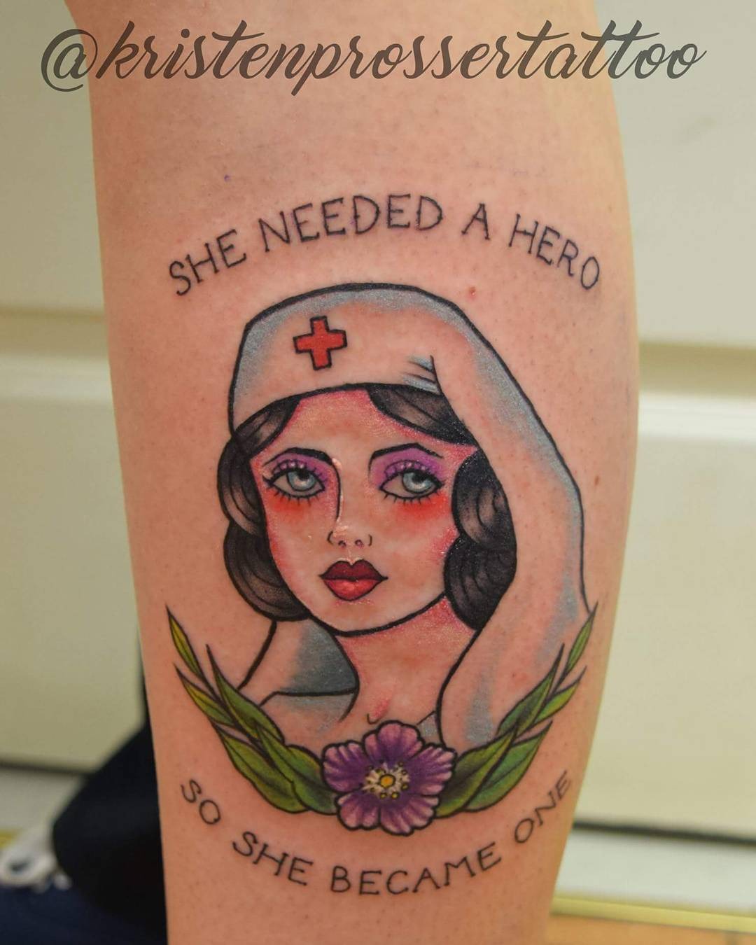 Empowering Nurse Tattoo with Vintage Vibes Tattoo Design