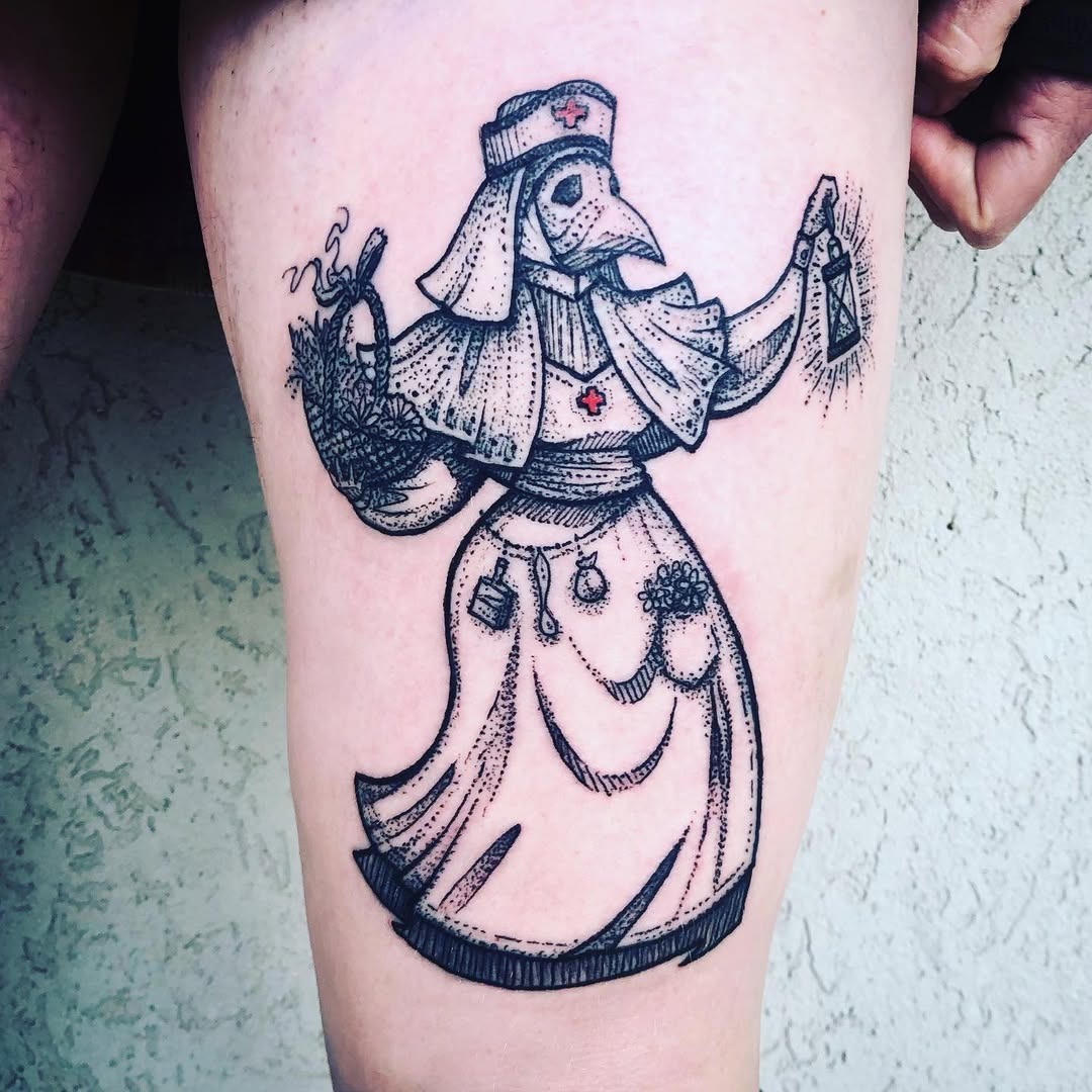 Striking Nurse Plague Doctor Tattoo Design Tattoo Design