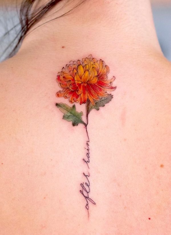 Celestial Marigold Rib Tattoo Tattoo Design