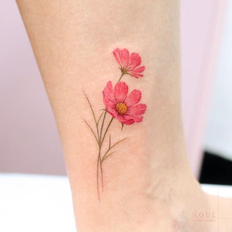 Cosmos and Butterfly Tattoo Tattoo Design