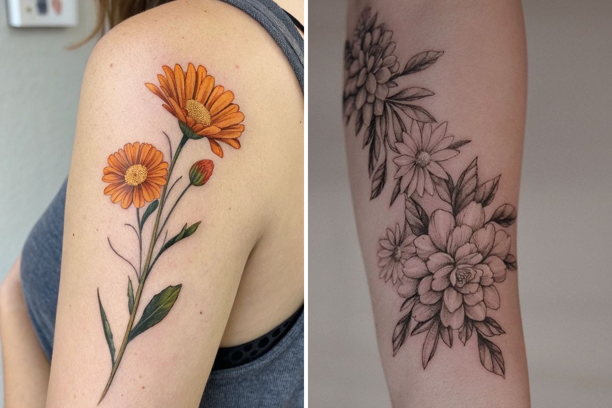 33+ October Birth Flower Tattoo Ideas & Inspiration Featured Lookbook Collage
