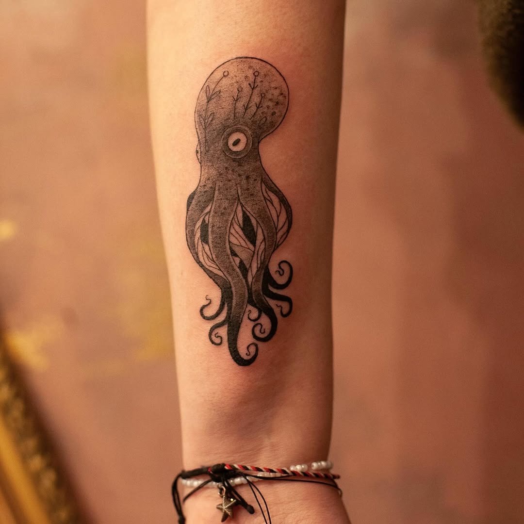 Intricate Octopus Tattoo with Elegant Design Tattoo Design