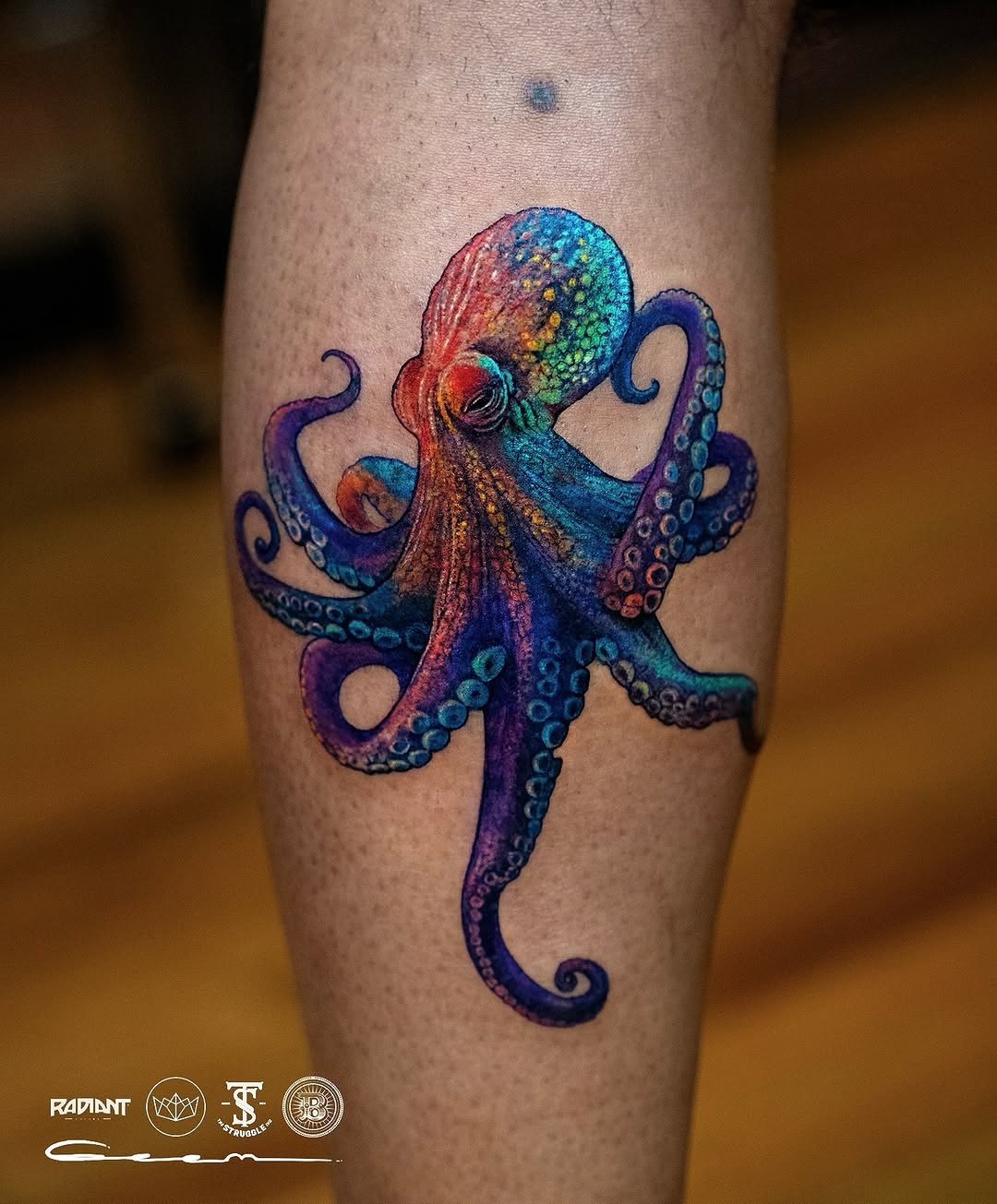 Vibrant Octopus Tattoo with Intricate Details Tattoo Design