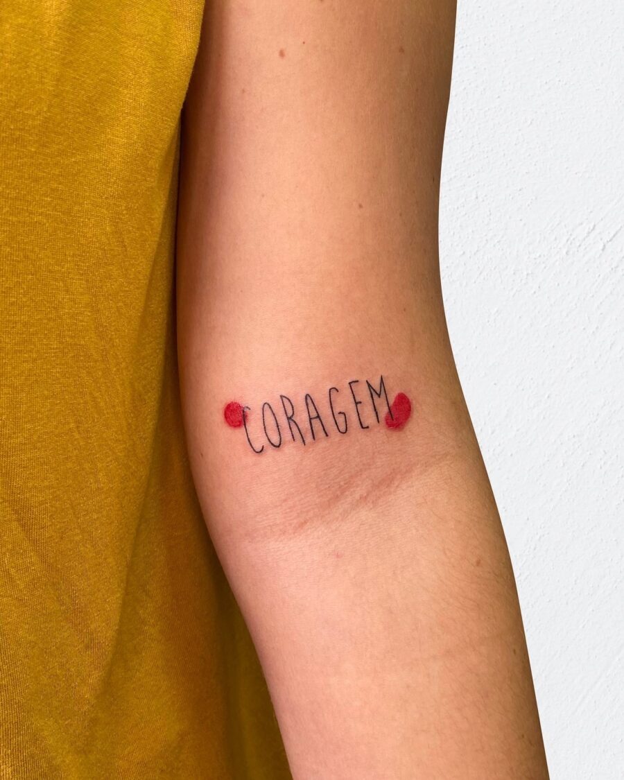 Courage tattoo in a minimalist style Tattoo Design