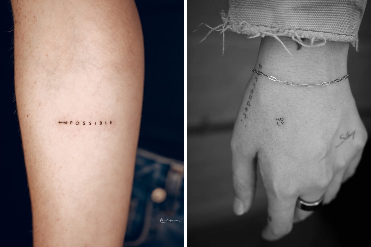 49+ One Word Tattoo Ideas Curated for Your Next Session Featured Lookbook Collage