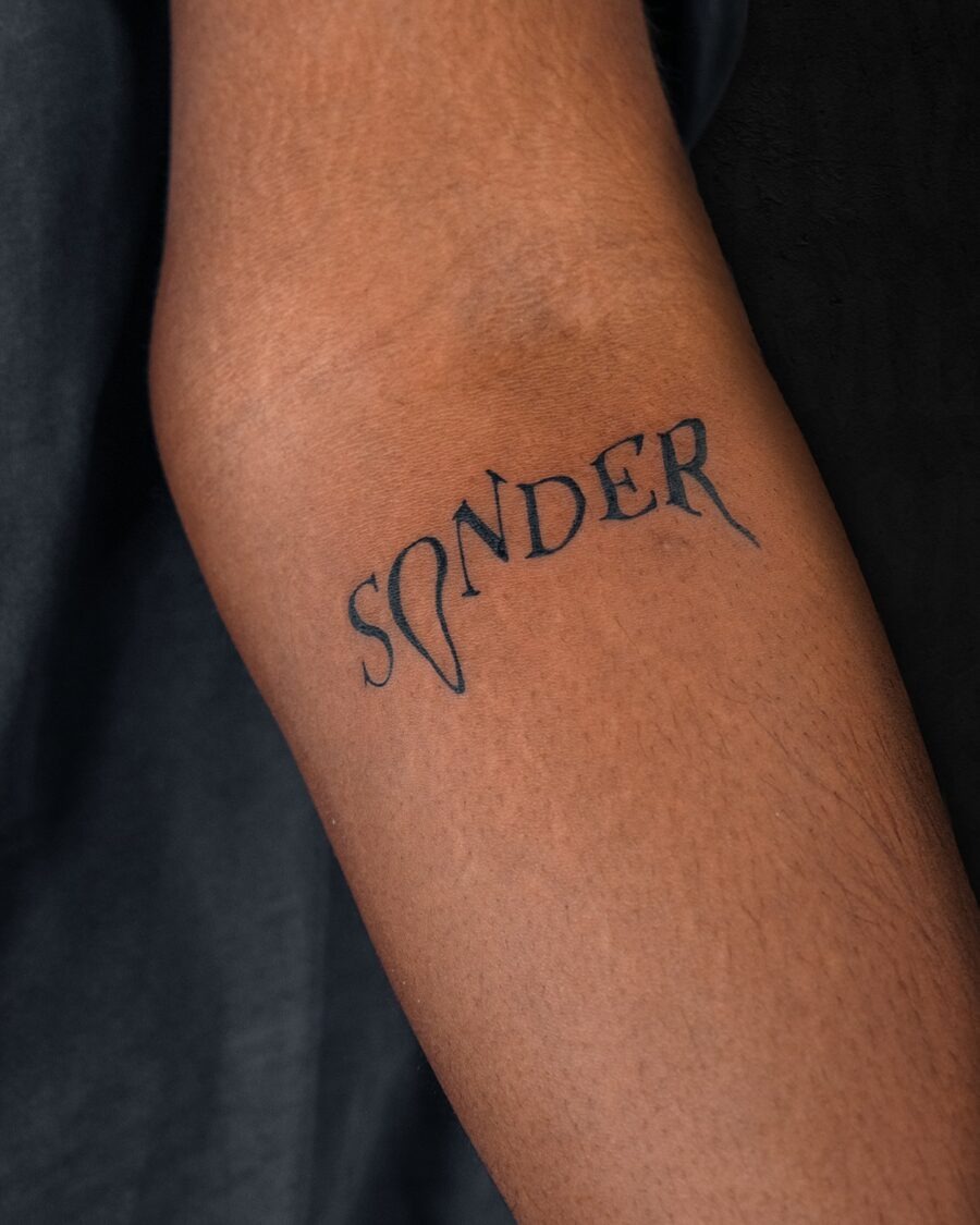 Minimalist One Word Tattoo: Sonder Tattoo Design