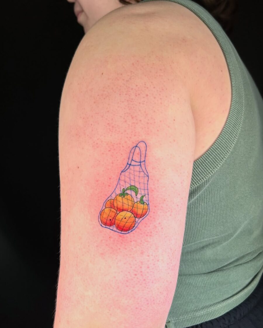 Vibrant orange tattoos in a unique design Tattoo Design