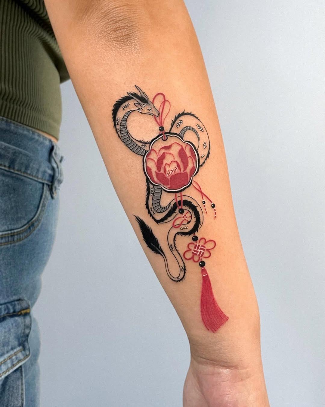 Intricate snake and flower fusion tattoo Tattoo Design