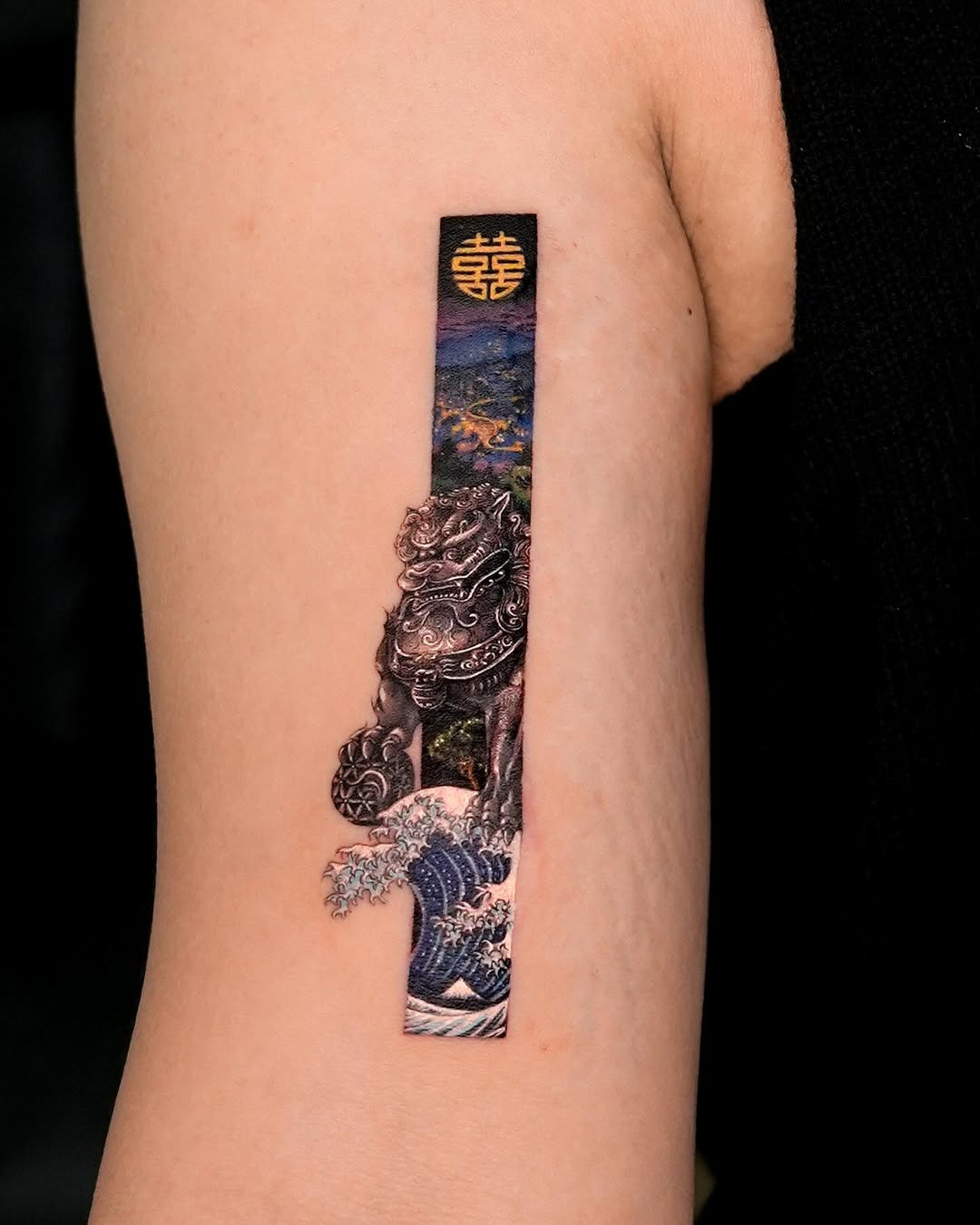 Stunning depiction of a legendary wave beast tattoo Tattoo Design