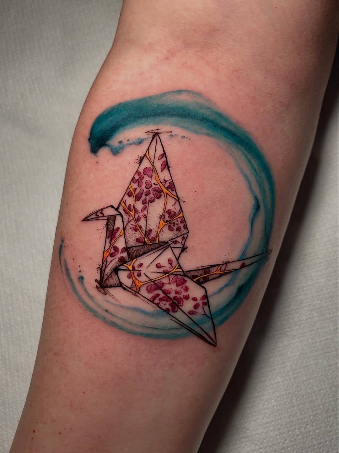 Beautiful origami crane tattoo blending elegance and artistry Tattoo Design