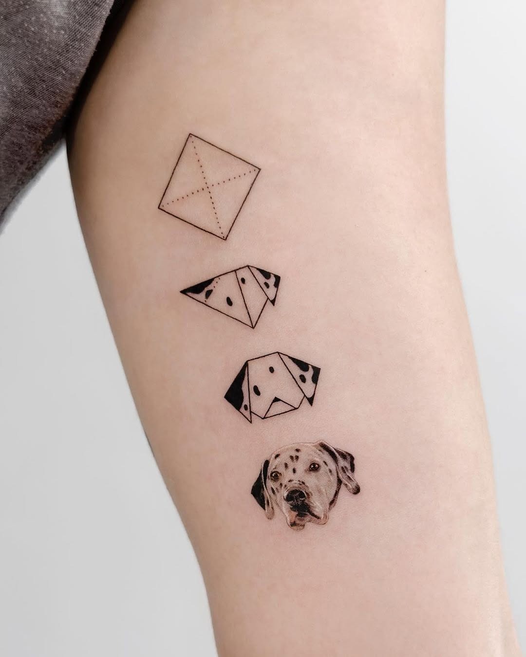 Charming Origami Dog Tattoo Collection Tattoo Design