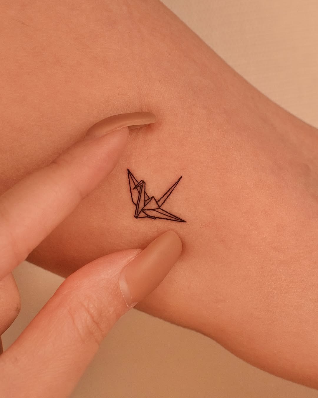 Elegant Minimalist Origami Crane Tattoo Design Tattoo Design