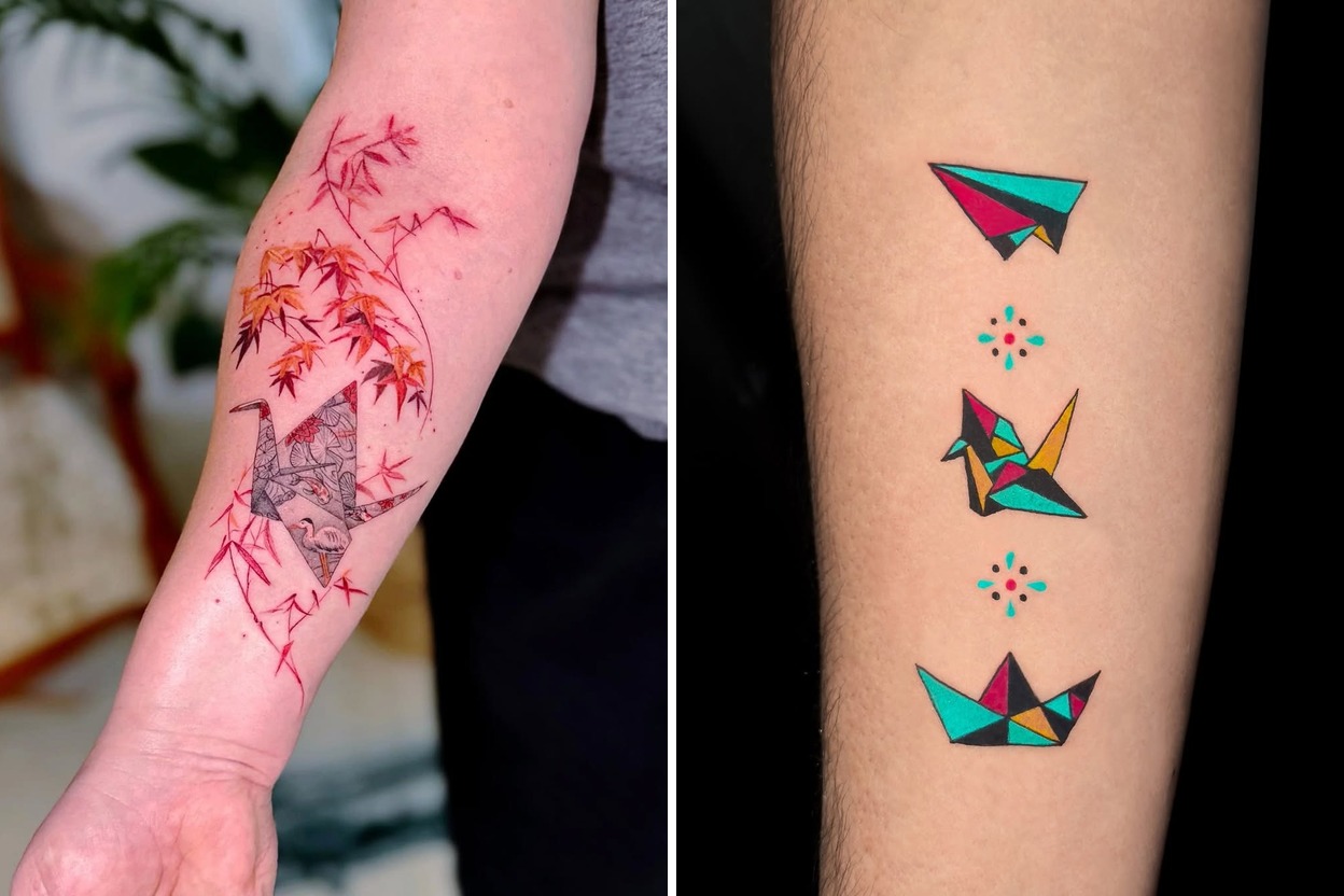 43+ Origami Tattoo Ideas & Inspiration Featured Lookbook Collage