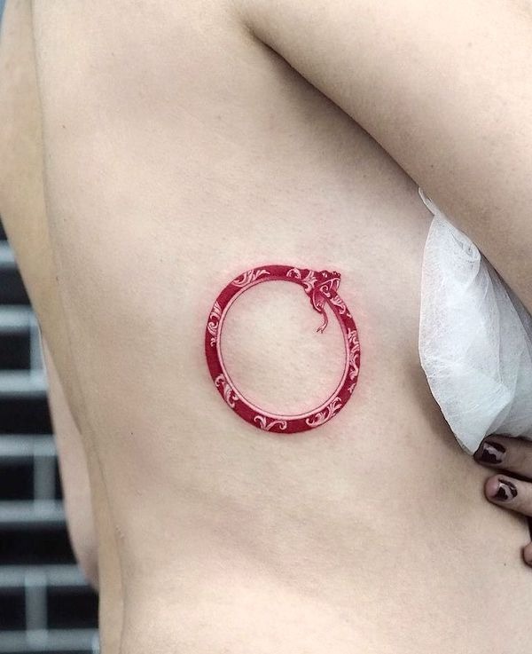 Bandana Style Snake Circle Tattoo Design