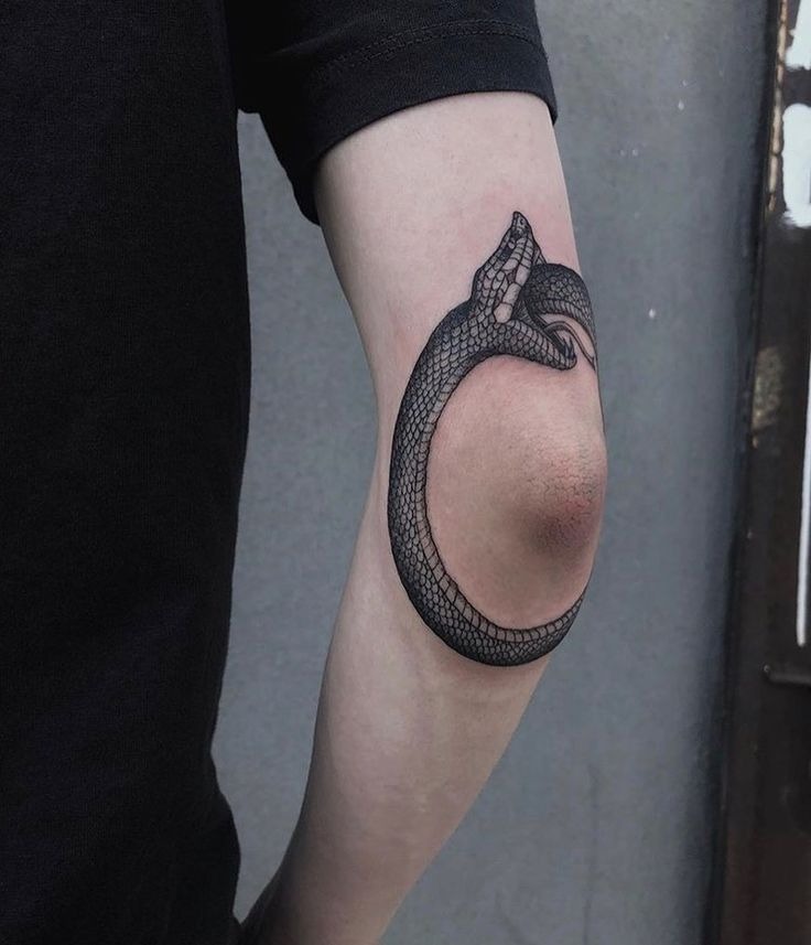 Dark Elbow Wrap Ouroboros Tattoo Design