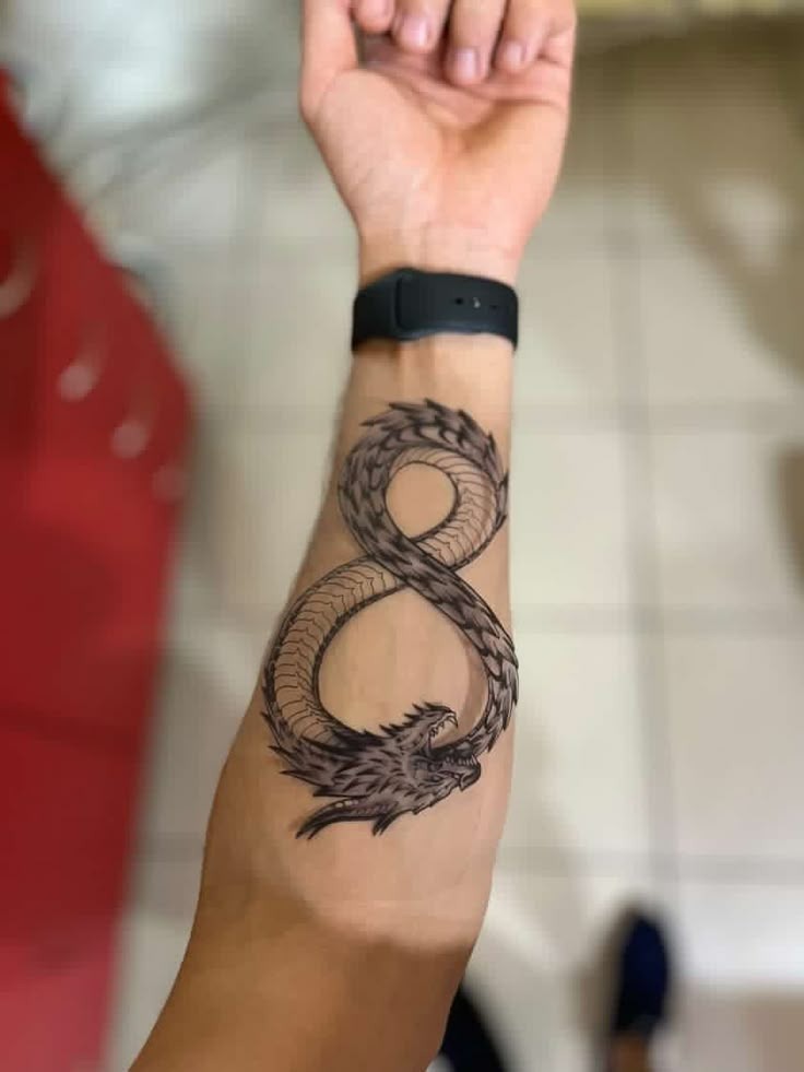 Infinity Dragon Ouroboros Tattoo Design