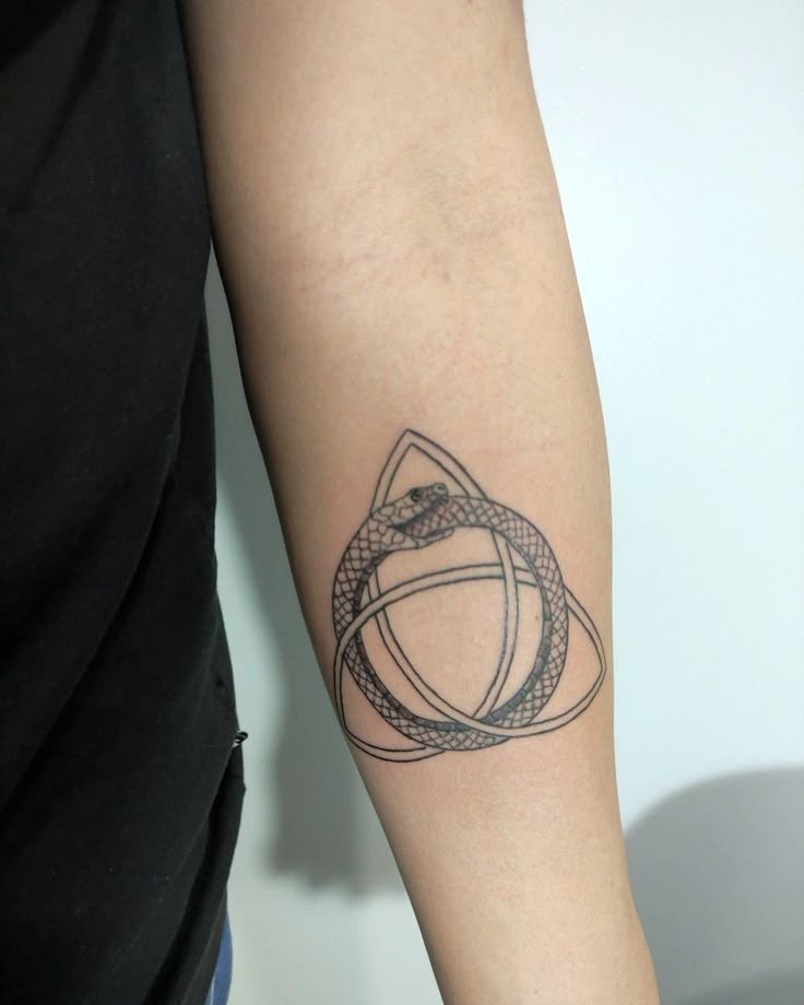 Sacred Triquetra Snake Tattoo Design