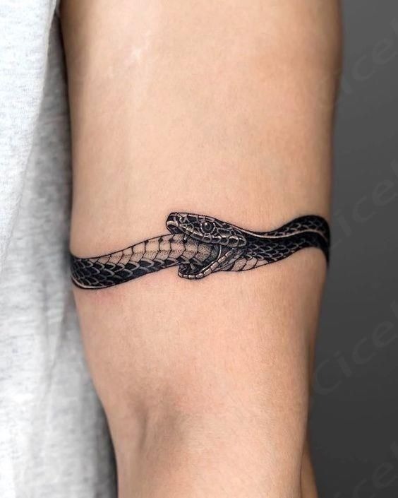 Shadowed Snake Armband Tattoo Design