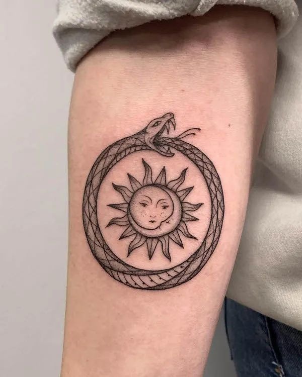 Sun Within the Cycle Tattoo Design