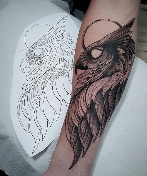 Owl Sketch Forearm Tattoo Tattoo Design