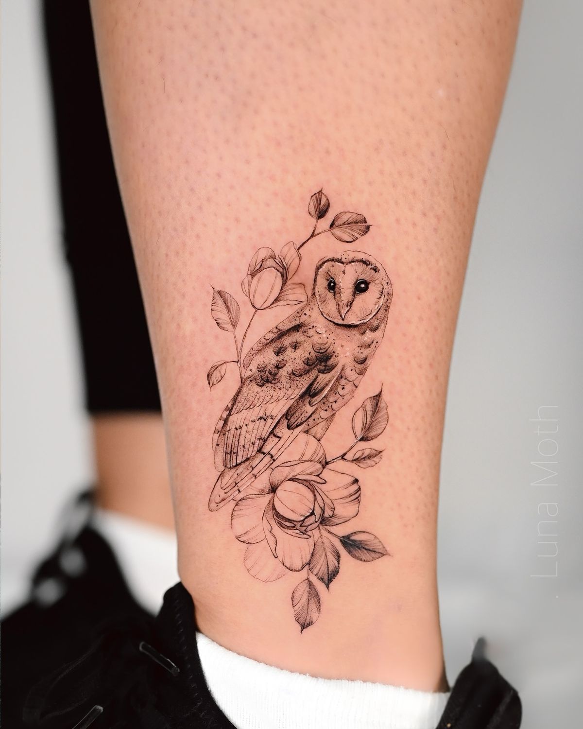 Simple Line Barn Owl Rib Tattoo Tattoo Design