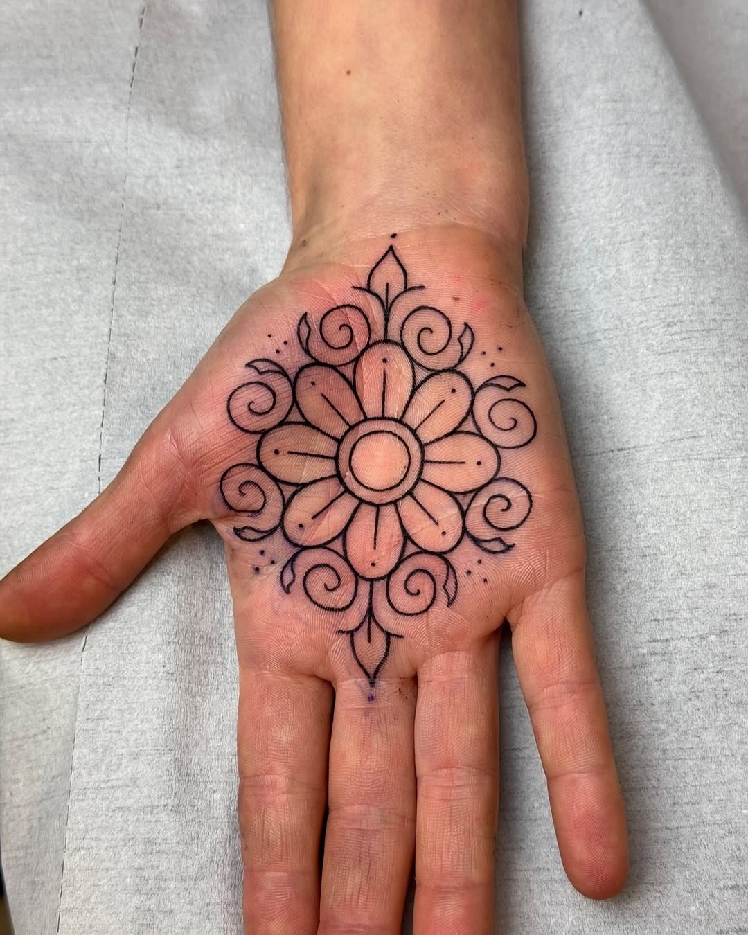 Intricate floral palm tattoo design for body art Tattoo Design