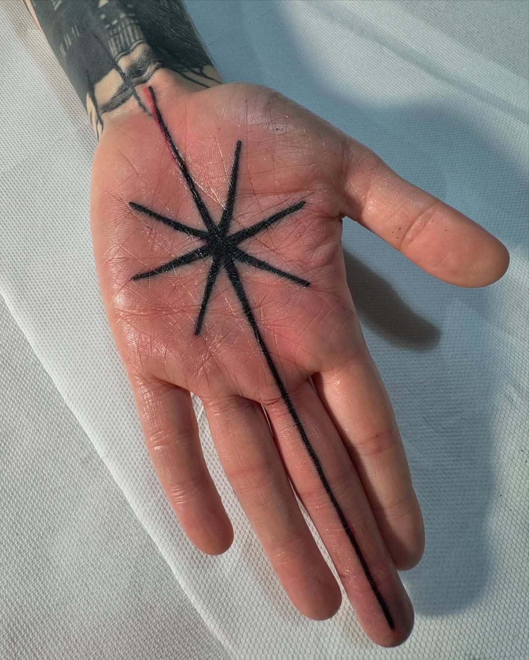 Striking Black Star Palm Tattoo Design Tattoo Design