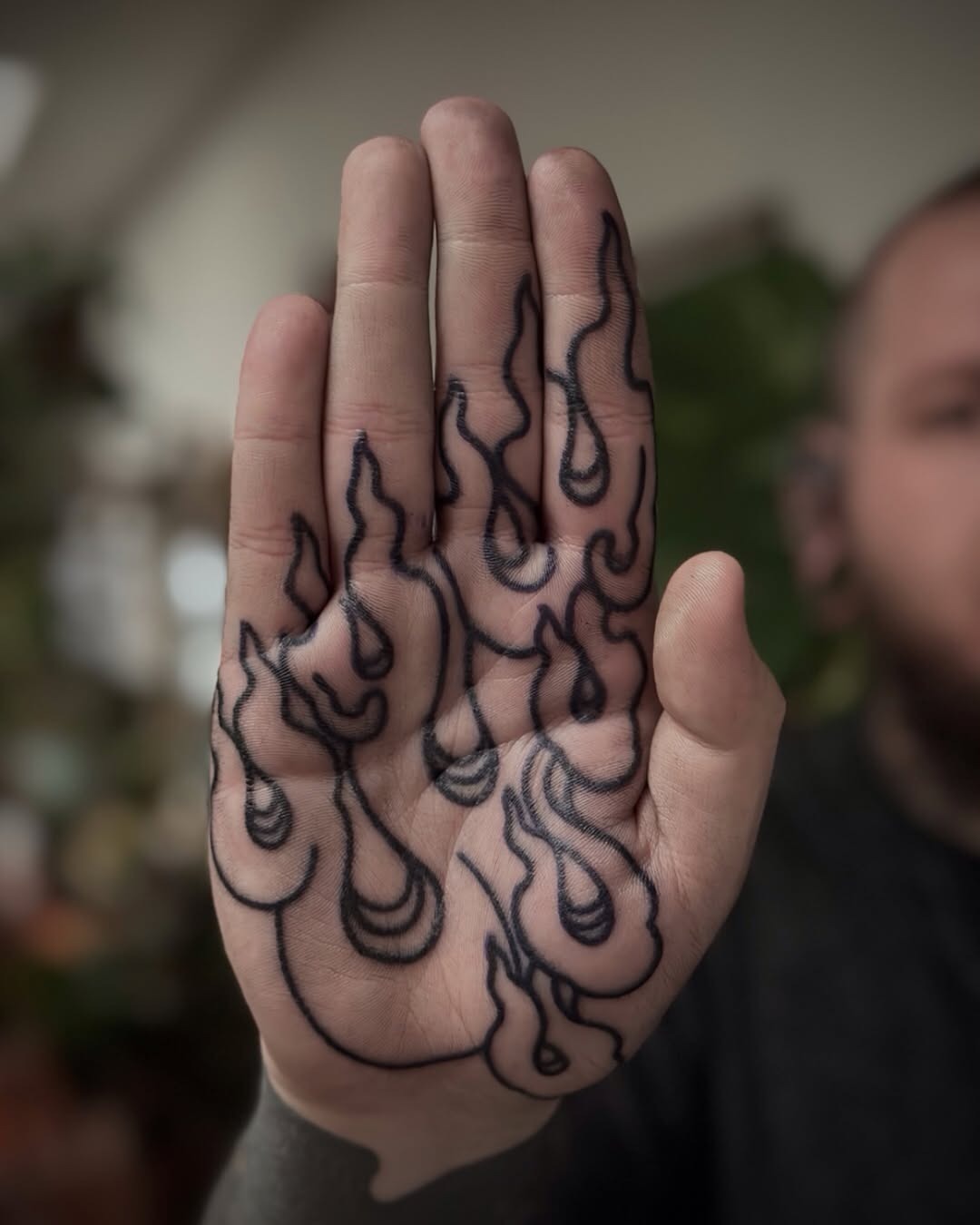 Unique Flame Design on Palm Tattoos Tattoo Design