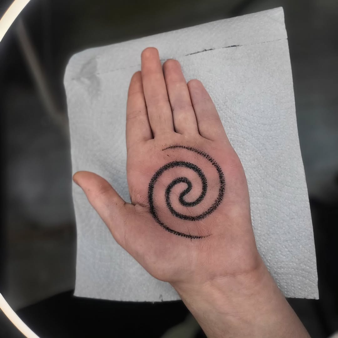 Unique Spiral Design for Palm Tattoos Tattoo Design