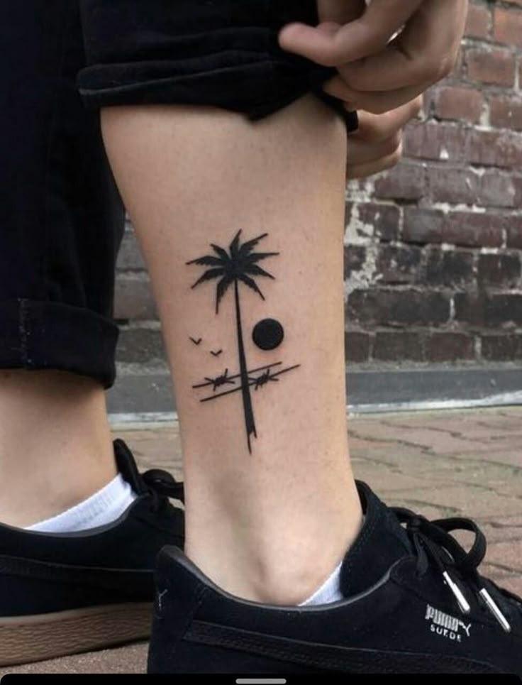 Bold Graphic Sunset Tattoo Tattoo Design