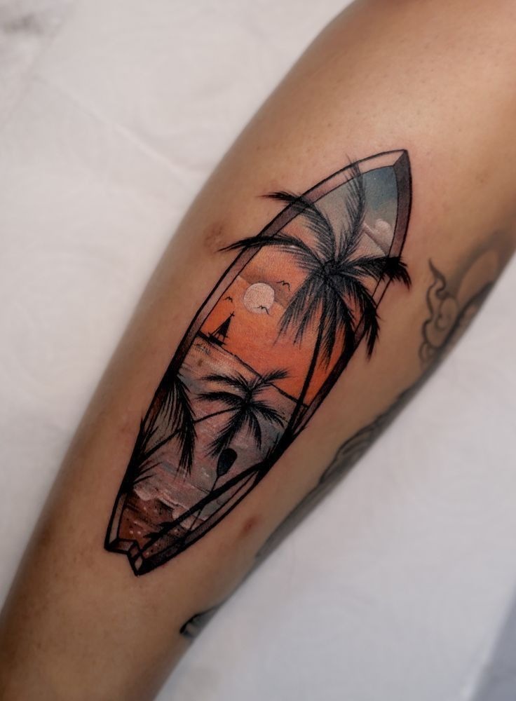 Chic Palm Silhouette Tattoo Design