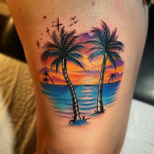 Mystic Palm Canopy Tattoo Design