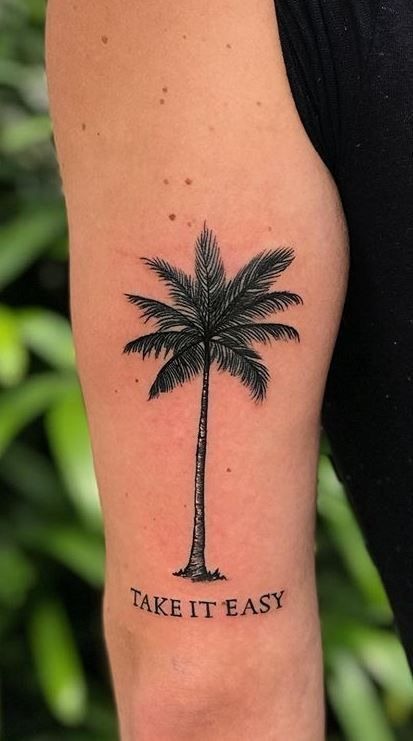 Take It Easy Palm Message Tattoo Tattoo Design