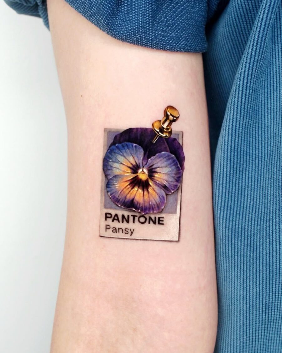 Charming Pantone Pansy Tattoo Design Tattoo Design