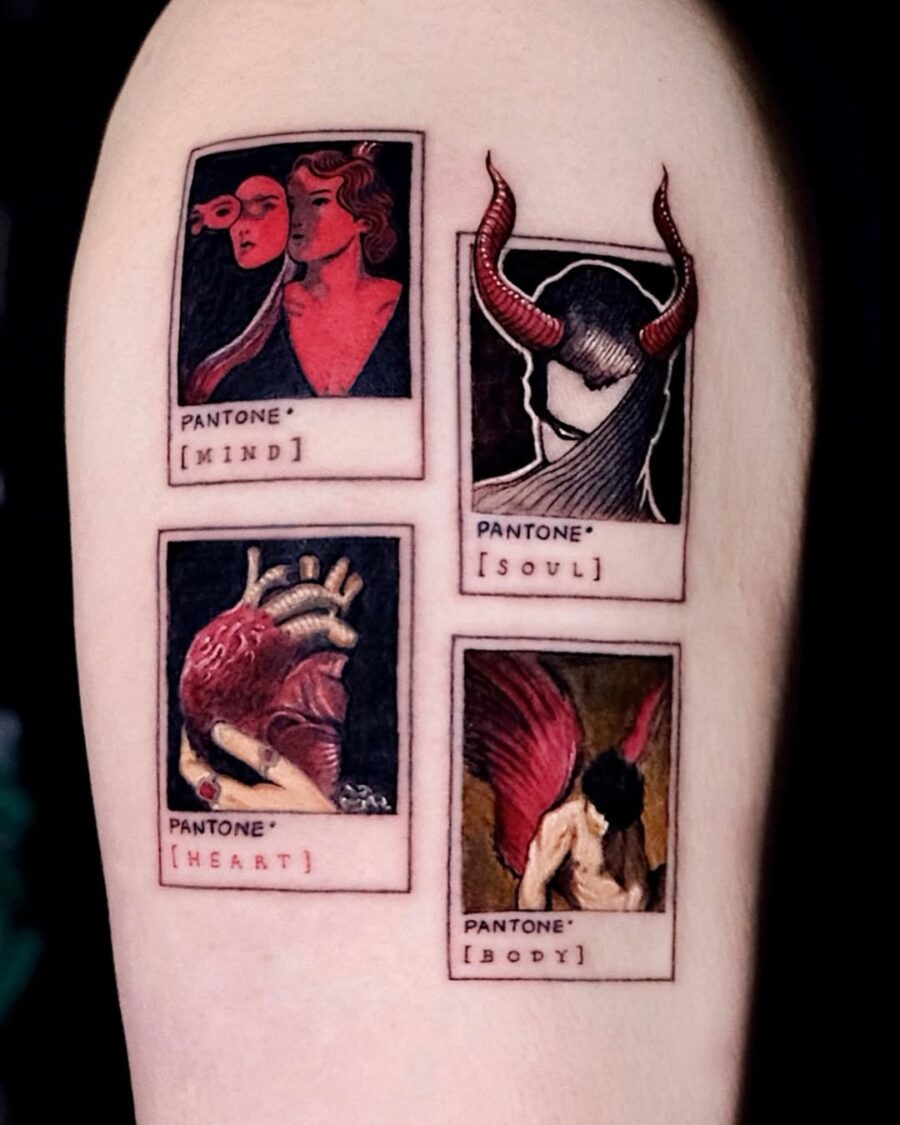 Creative Pantone tattoo design showcasing emotions Tattoo Design