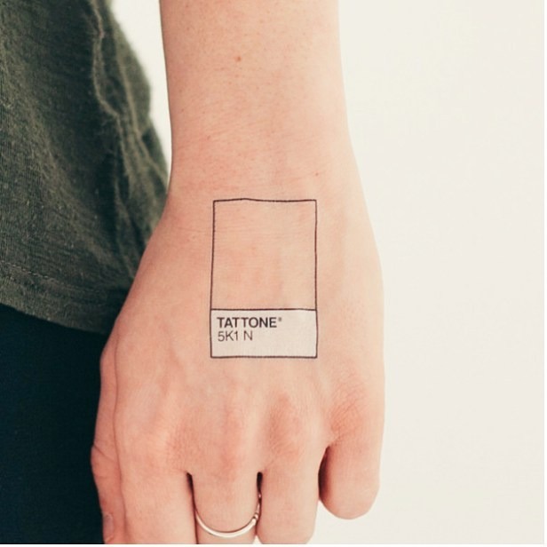 Minimalist Pantone tattoo on wrist Tattoo Design