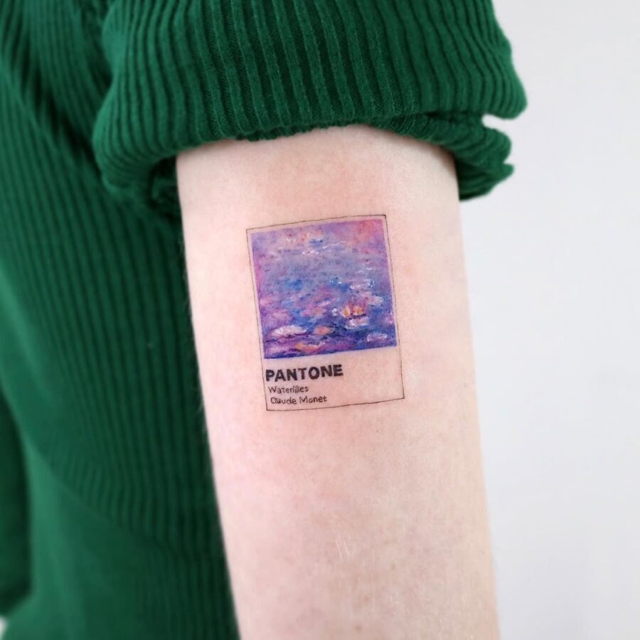 Monet's Water Lilies in Pantone Style Tattoo Tattoo Design