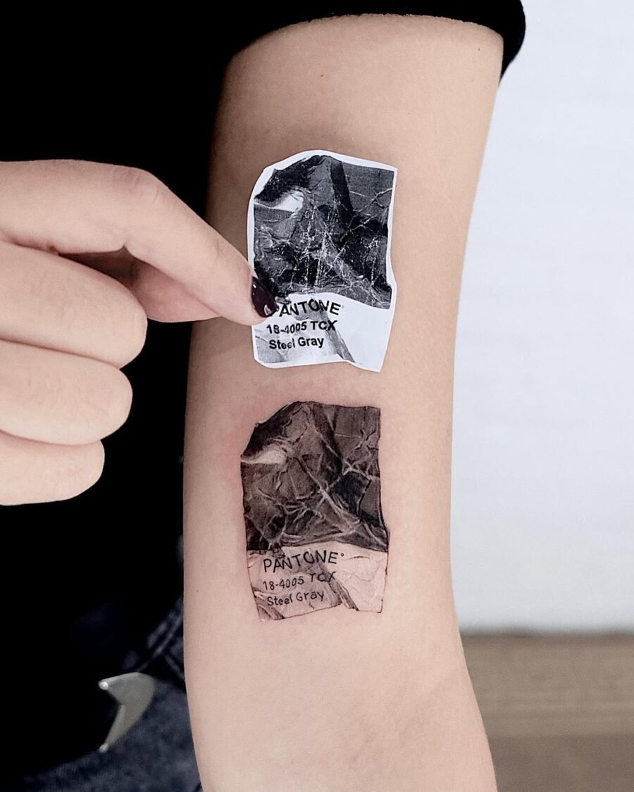 Unique Pantone steel gray tattoos on display Tattoo Design