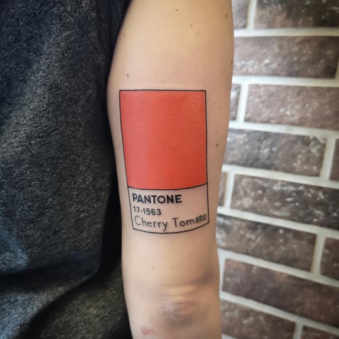 Vibrant Cherry Tomato Pantone Tattoo Design Tattoo Design