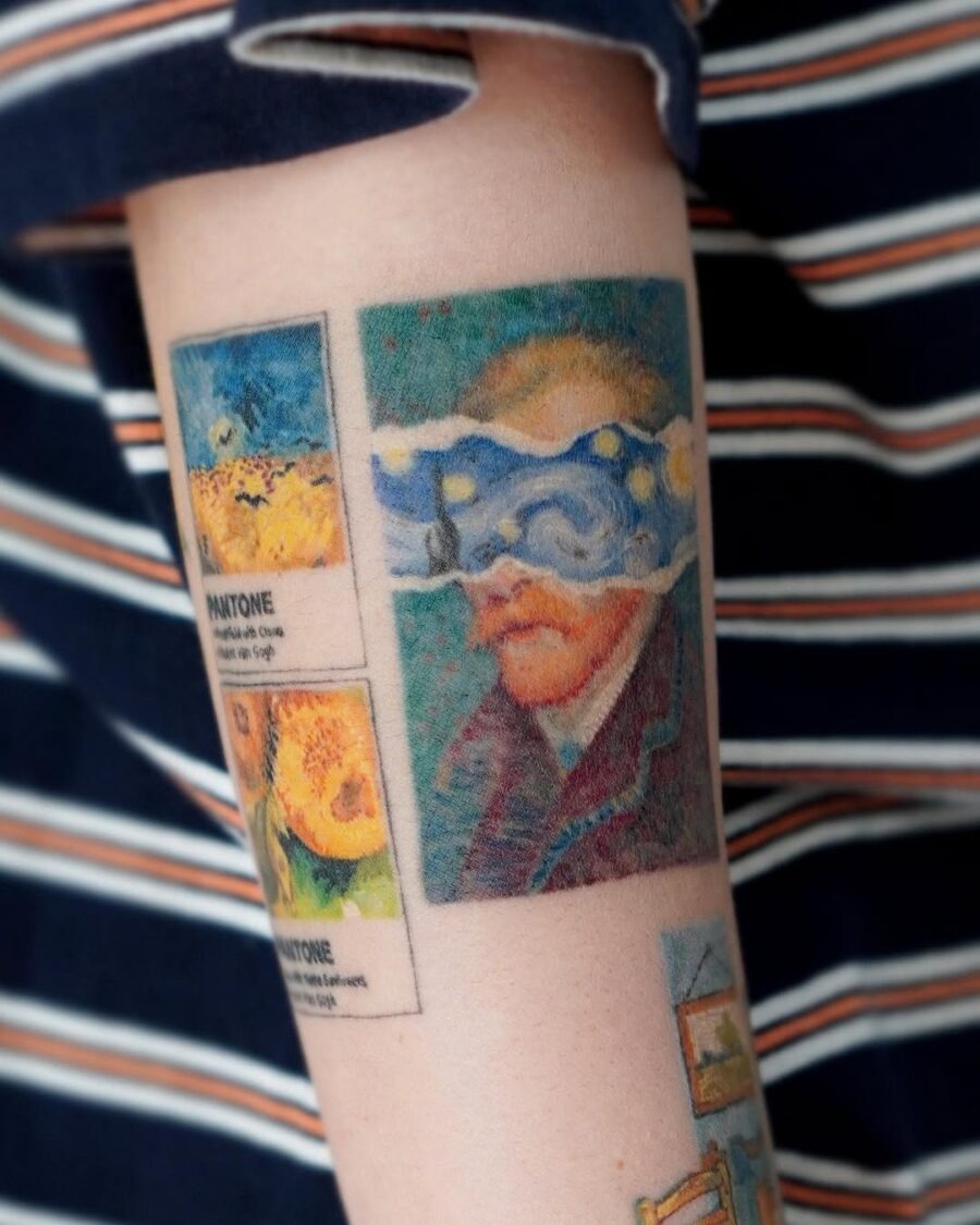 Vincent Van Gogh-Inspired Pantone Tattoo Tattoo Design