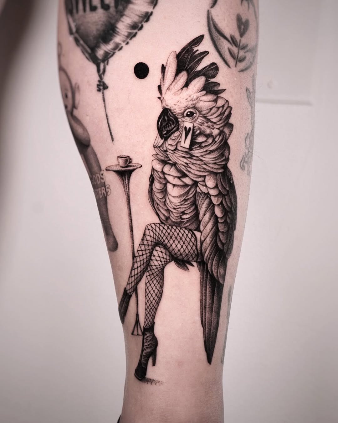 A Unique Parrot Tattoo with Personality Tattoo Design