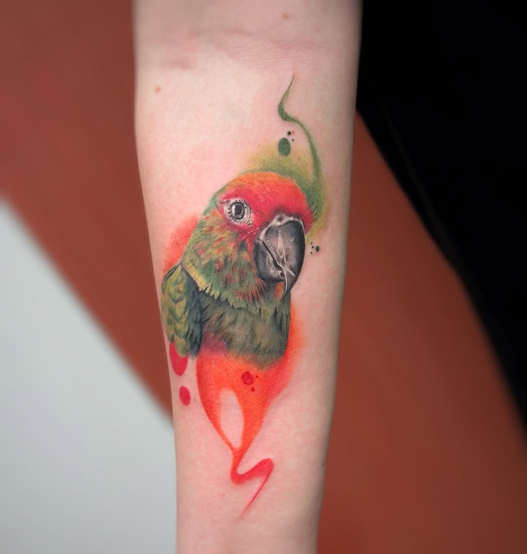 Vibrant parrot tattoo showcasing bold artistry Tattoo Design
