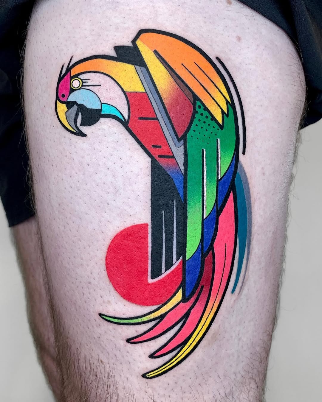Vibrantly stylized parrot tattoo for nature lovers Tattoo Design