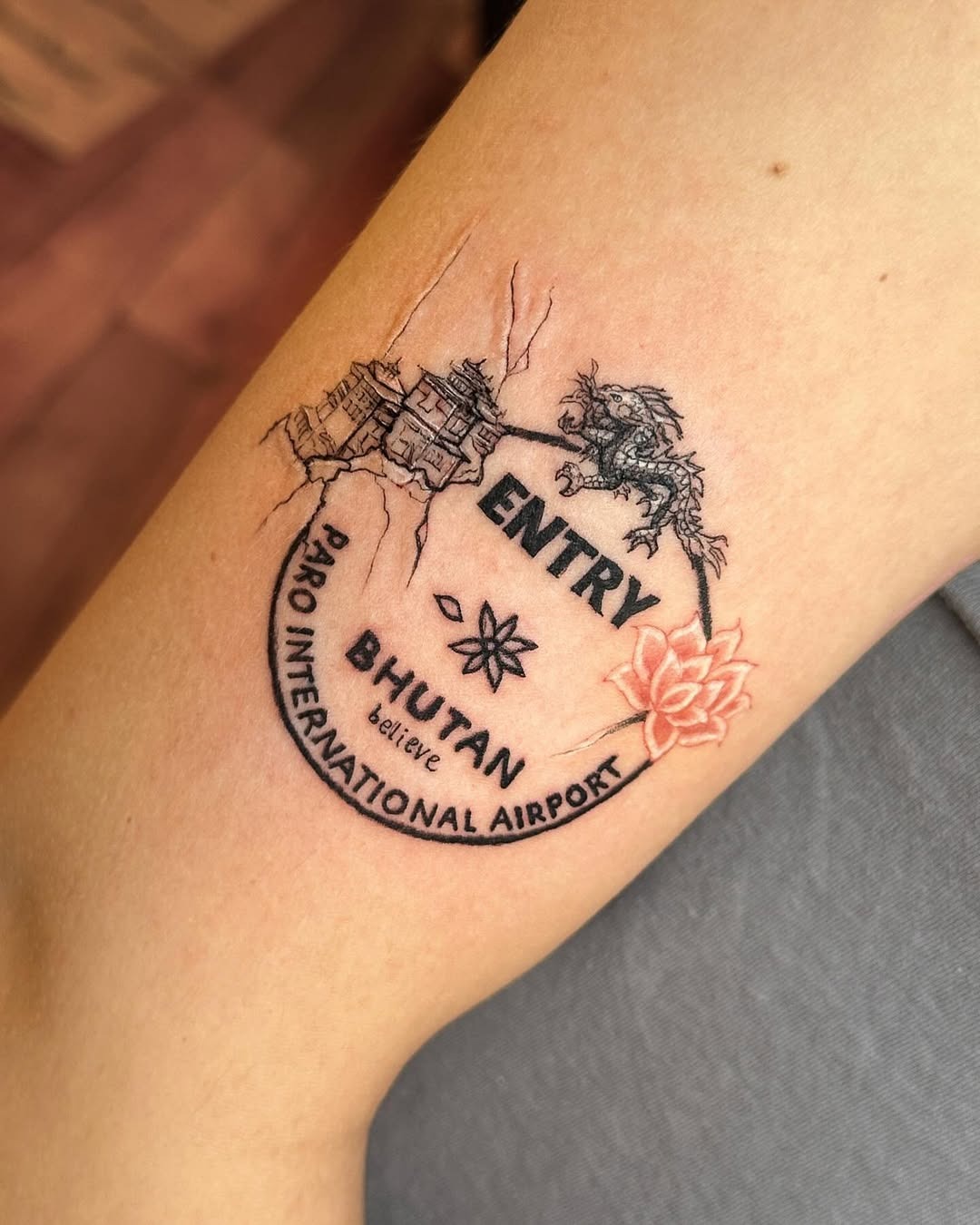 A unique Bhutan airport tattoo inspiration Tattoo Design