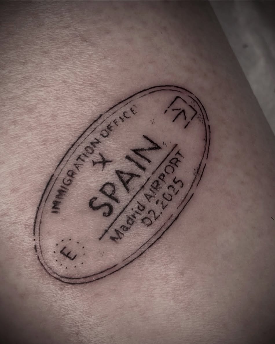Stylish Spain Immigration Tattoo Design Tattoo Design
